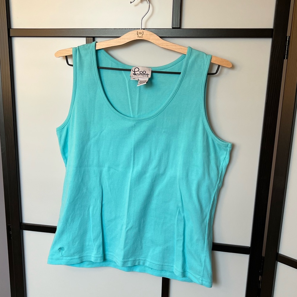 Lilly Pulitzer Aqua Tank. White label. EUC. XL. Nonsmoking home.